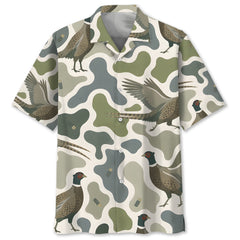 Pheasant Camouflage Hunting Funny Pattern Hawaiian Shirt