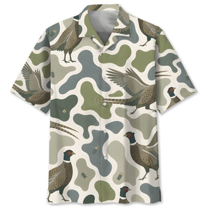 Pheasant Camouflage Hunting Funny Pattern Hawaiian Shirt