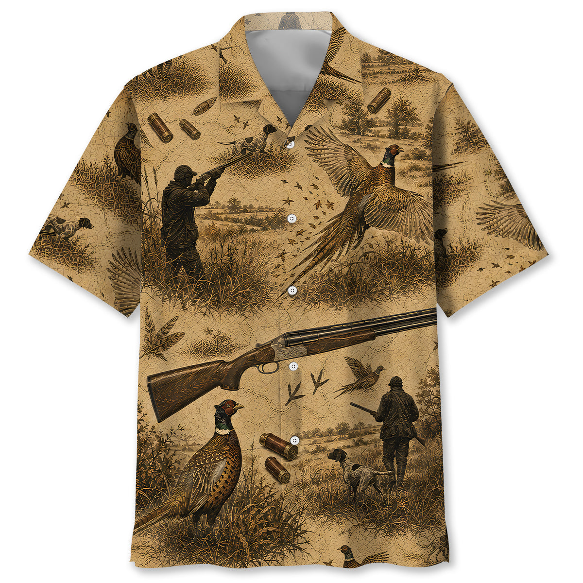Vintage Pheasant Hunter Heritage Hawaiian Shirt