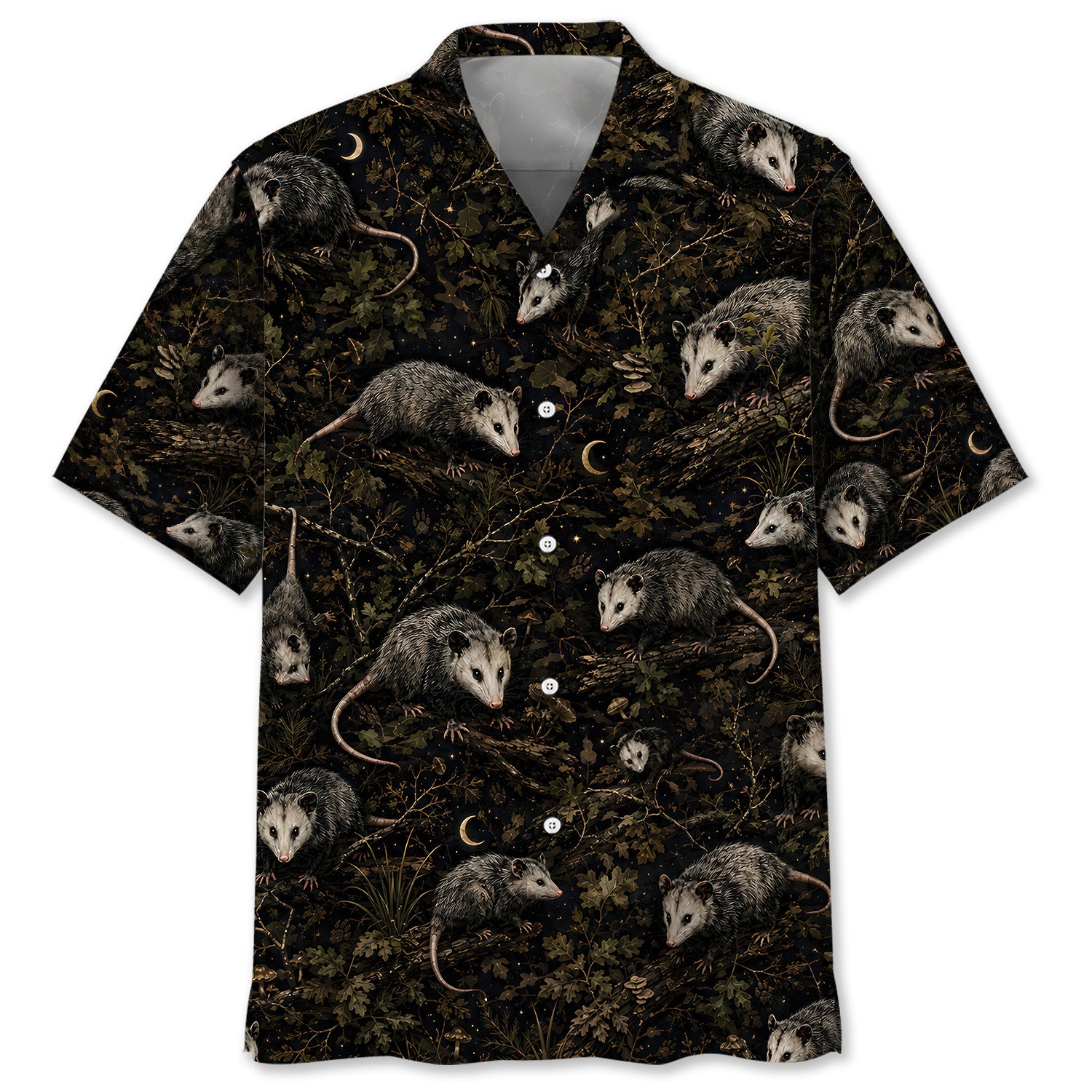 Opossum Camo Forest Hawaiian Shirt
