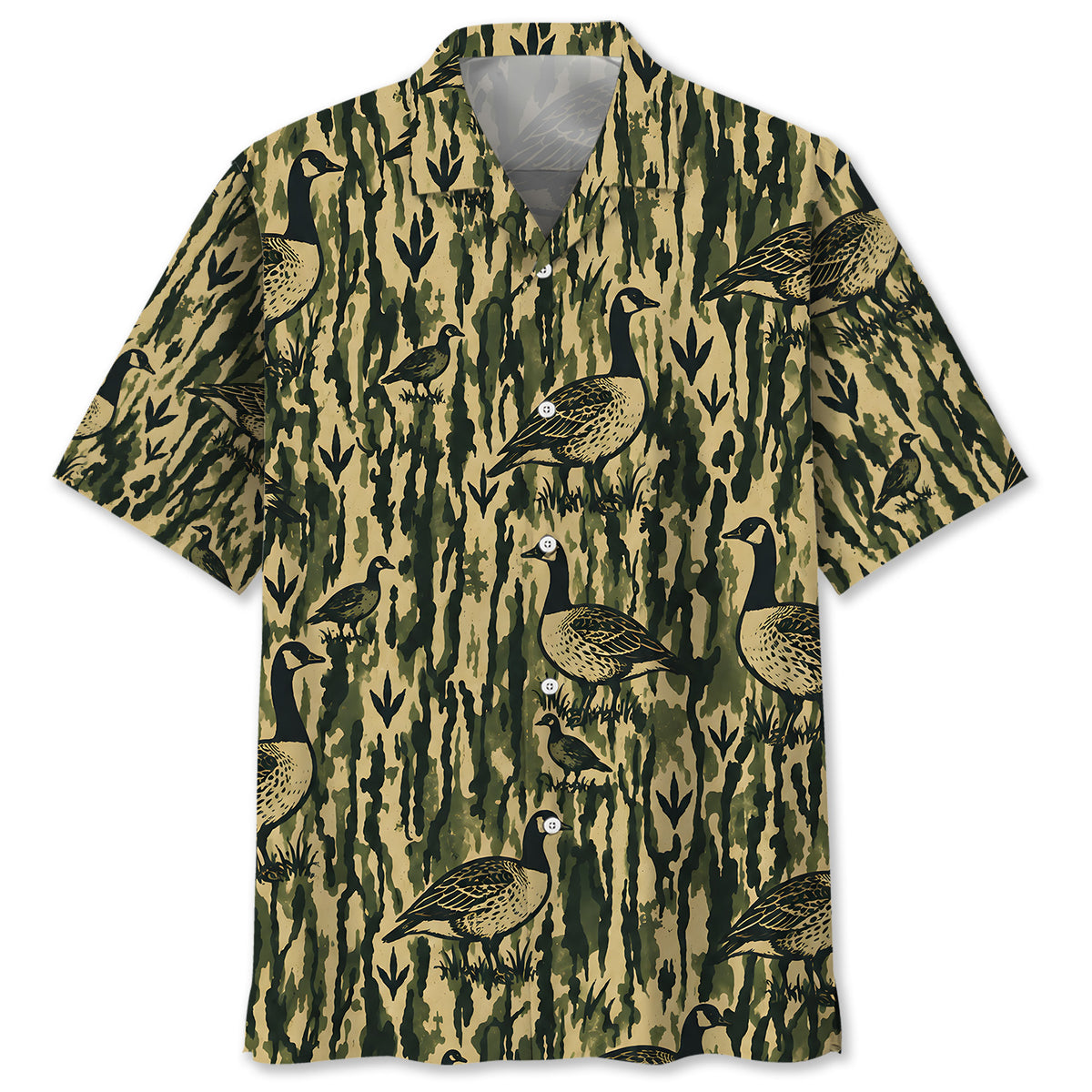 Goose Stripe Camouflage Hawaiian Shirt