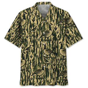 Goose Stripe Camouflage Hawaiian Shirt
