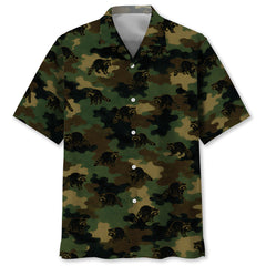 Raccoon Camouflage Millitary Hawaiian Shirt