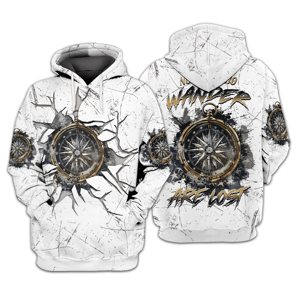 Not All Who Wander Are Lost Compass Cracks All Over Print Shirt