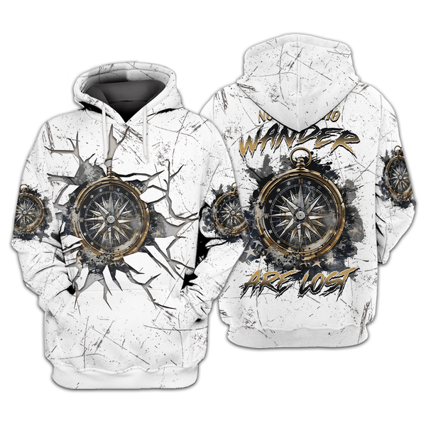 Not All Who Wander Are Lost Compass Cracks All Over Print Shirt