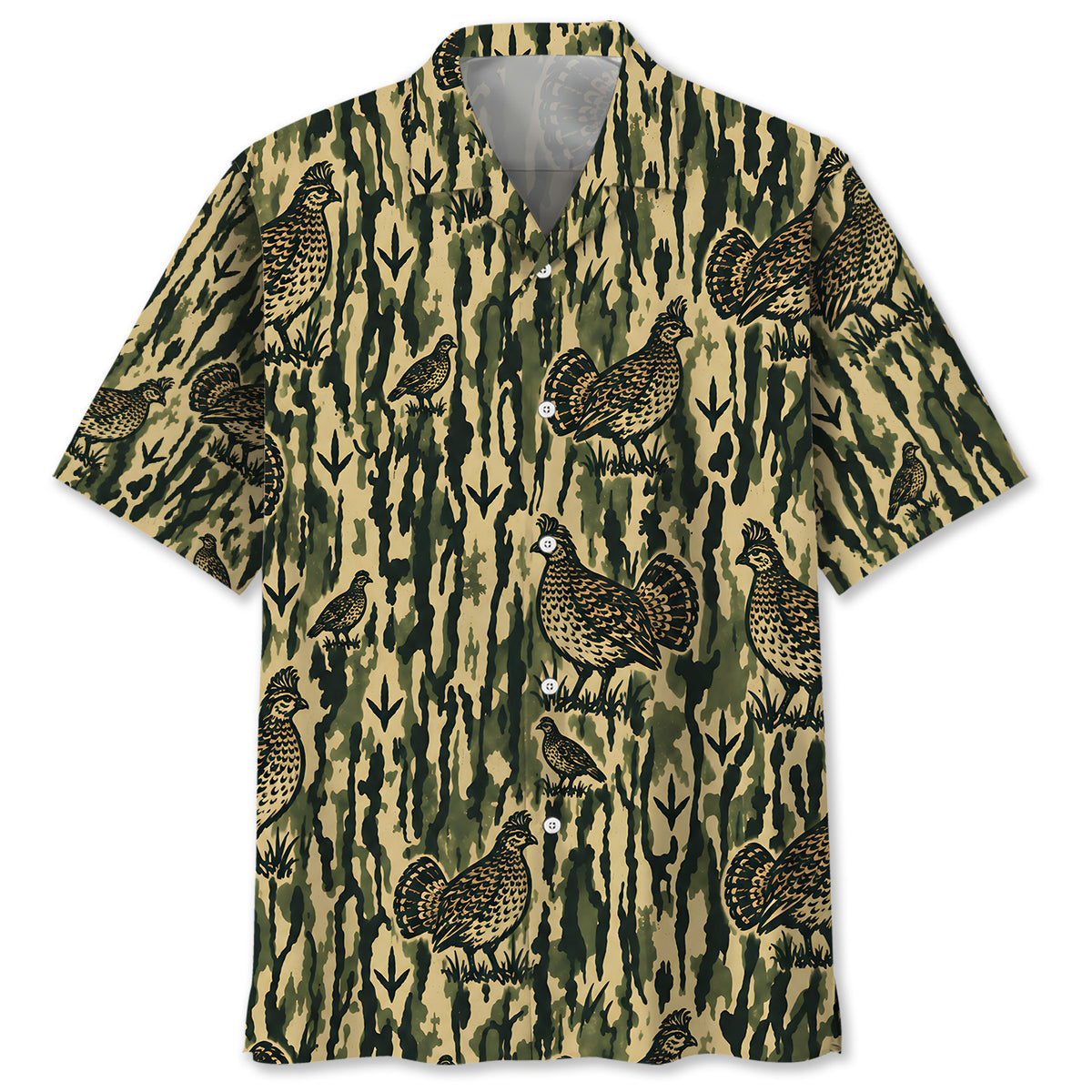 Grouse Stripe Camouflage Hawaiian Shirt