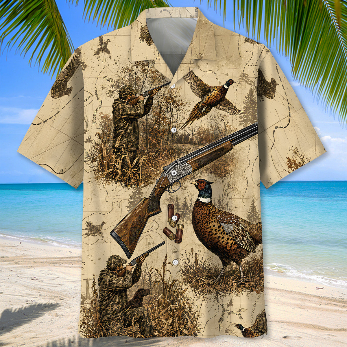 Vintage Wild Pheasant Hunting Hawaiian Shirt