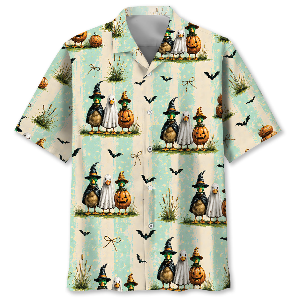 Duck Ghost Pumpkin Halloween Hawaiian Shirt