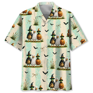 Duck Ghost Pumpkin Halloween Hawaiian Shirt