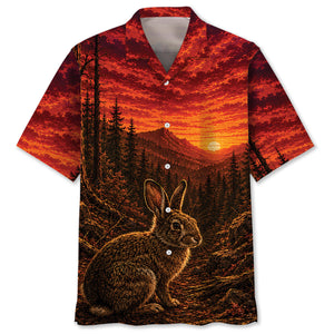 Rabbit Hunting Burnt Sky Hawaiian Shirt