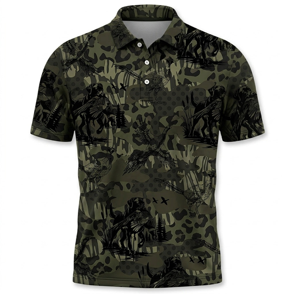 Camouflage Pheasant Hunting Men Polo Shirt