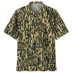 Bobcat Stripe Camouflage Hawaiian Shirt