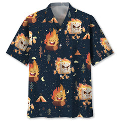 Angry Marshmallow On Fire Hawaiian Shirt