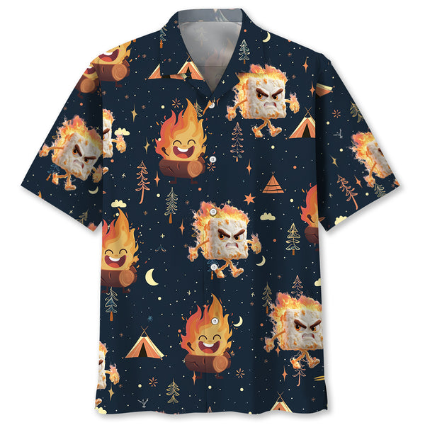 Angry Marshmallow On Fire Hawaiian Shirt