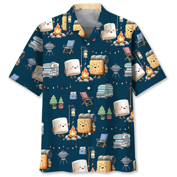 Angry Marshmallow On Fire Hawaiian Shirt