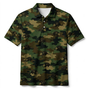 Opossum Camouflage Millitary Men Polo Shirt