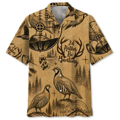 Chukar I'd Rather be Hunting Hawaiian Shirt