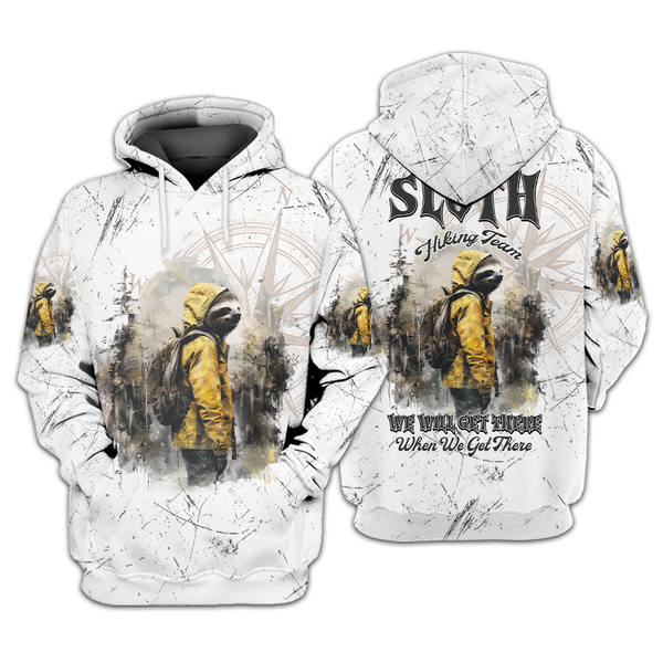 Sloth Hiking Team Will Get There All Over Print Shirt