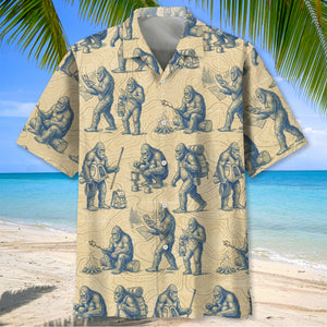 Bigfoot Goes Camping Hawaiian Shirt