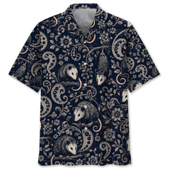 Midnight Opossum Paisley Hawaiian Shirt
