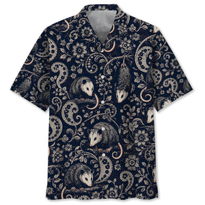 Midnight Opossum Paisley Hawaiian Shirt