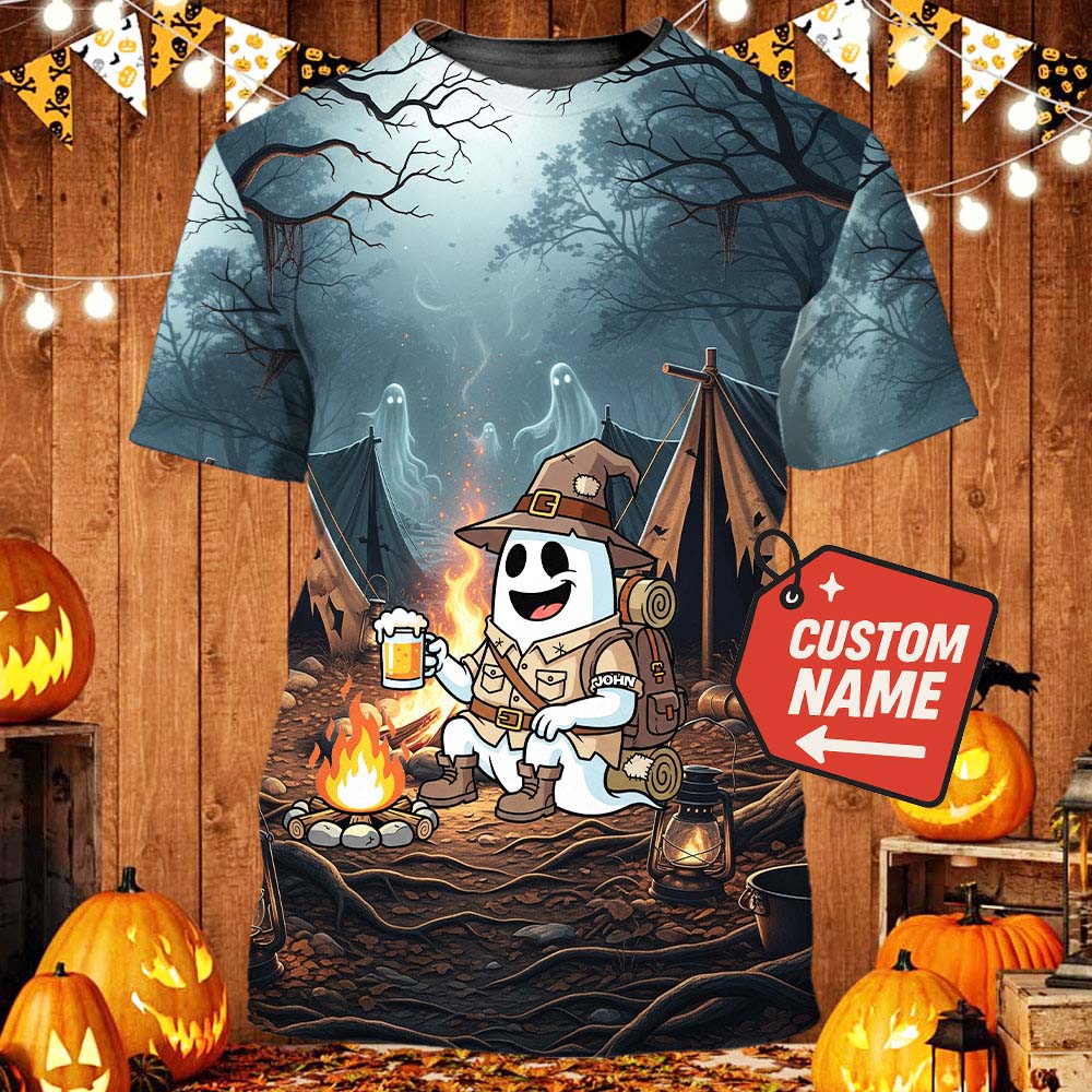 Custom Name Welcome To The Spookiest Campfire All Over Print Shirt