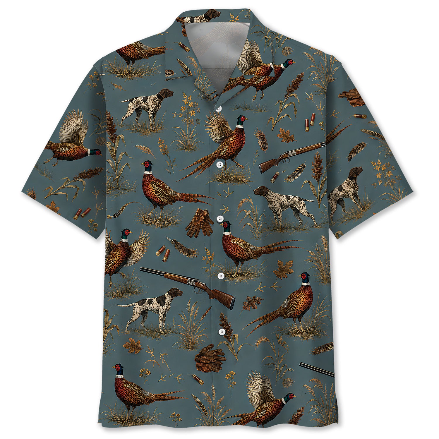 Vintage Slate Pheasant Hunt Hawaiian Shirt