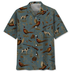 Vintage Slate Pheasant Hunt Hawaiian Shirt