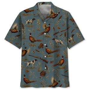 Vintage Slate Pheasant Hunt Hawaiian Shirt