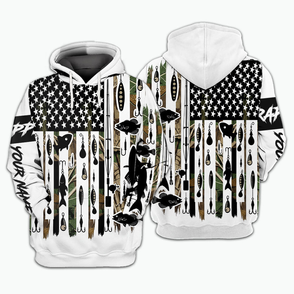 Custom Name Crappie Fish Black All Over Print Shirt