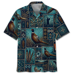 Pheasant Hunting Vintage Pattern Hawaiian Shirt