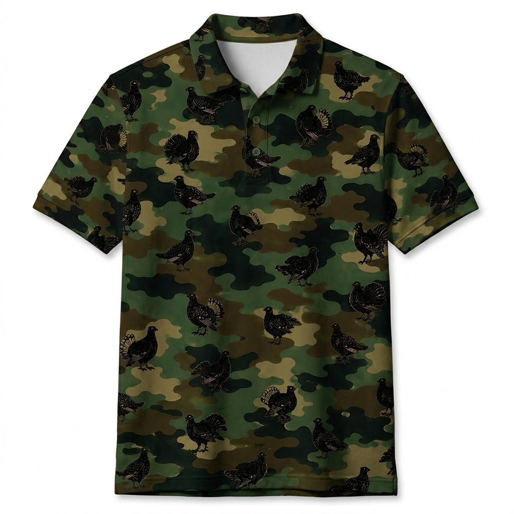 Grouse Camouflage Millitary Men Polo Shirt