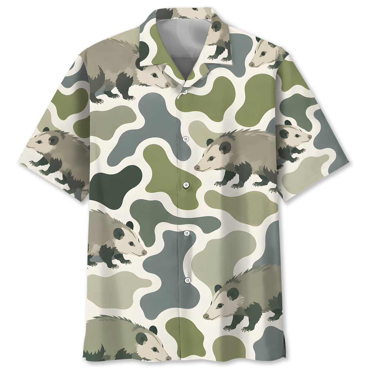 Opossum Camouflage Hunting Funny Pattern Hawaiian Shirt