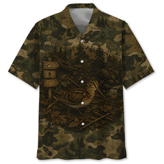 Woodcock Camouflage Dark Hawaiian Shirt