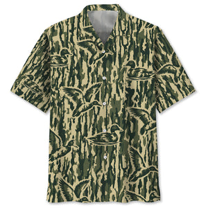 Duck Stripe Camouflage Hawaiian Shirt