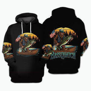 Bassquatch Retro All Over Print Shirt