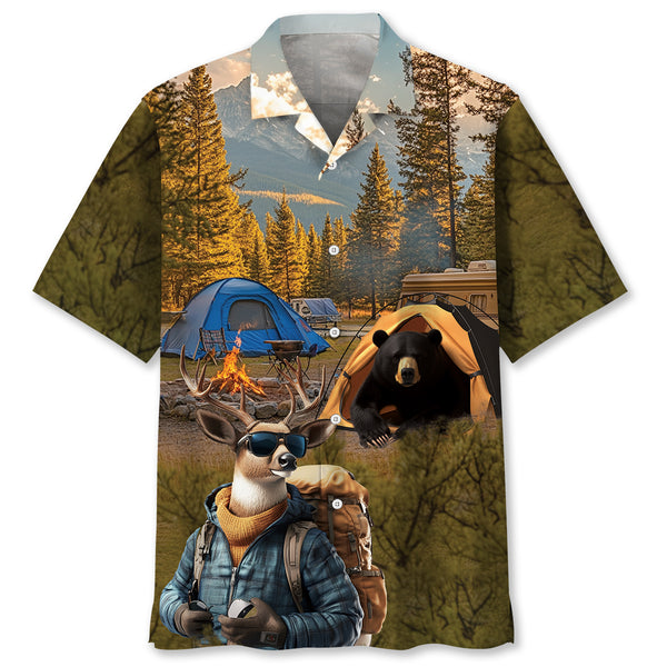 Camping In The Wild Forest Hawaiian Shirt
