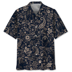 Midnight Bear Hunting Paisley Hawaiian Shirt