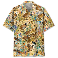 Quail Hunting Watercolor Hawaiian Shirt