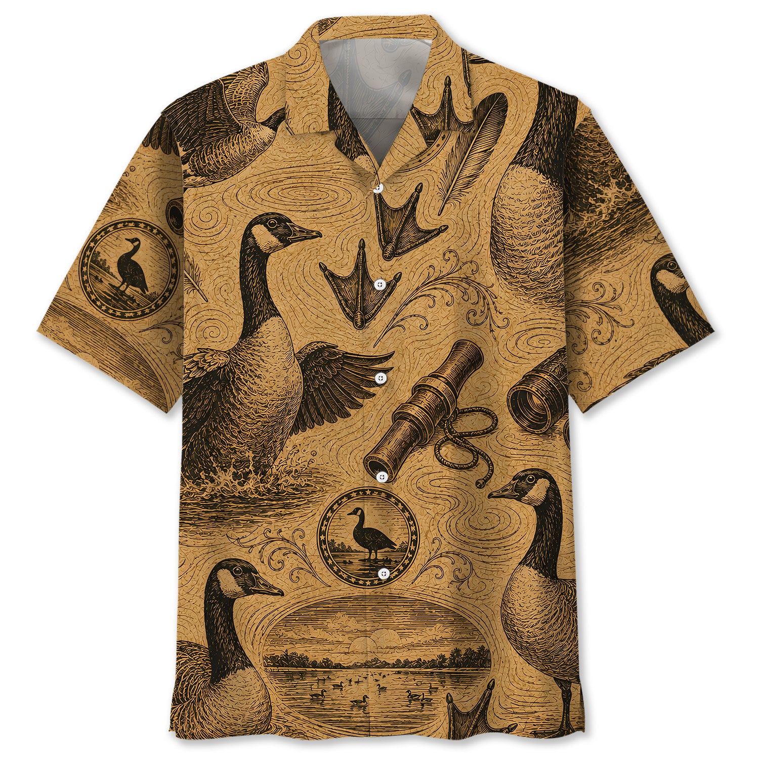 Goose Hunting Vintage Artwork Hawaiian Shirt