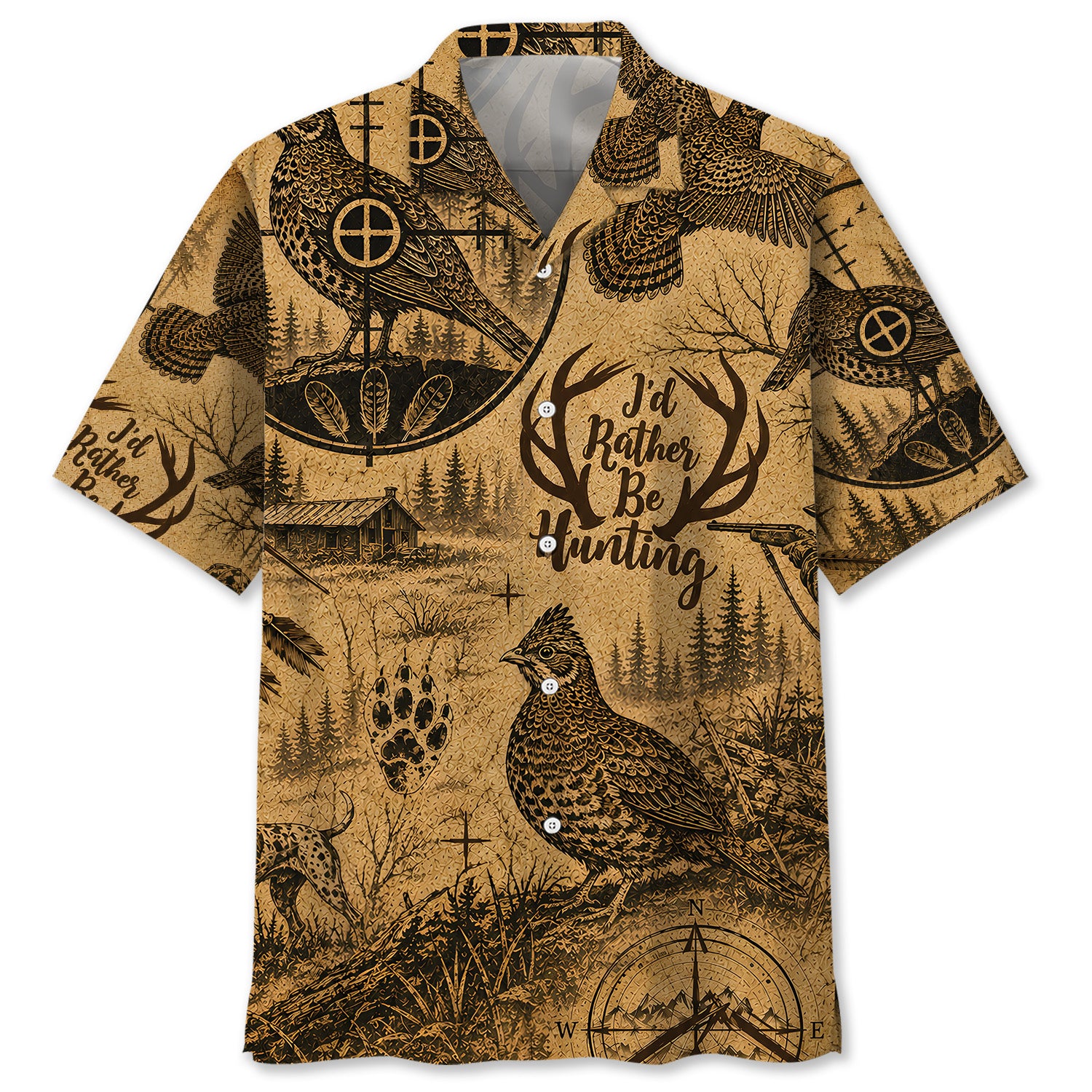 Grouse I'd Rather be Hunting Hawaiian Shirt