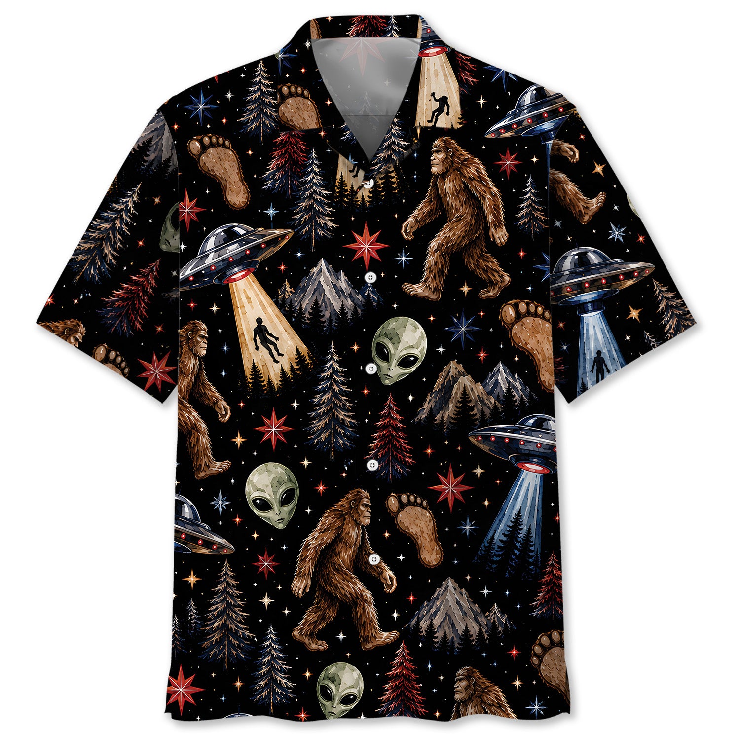 Cosmic Sasquatch Night Hawaiian Shirt