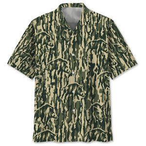 Hog Stripe Camouflage Hawaiian Shirt