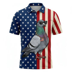 Pigeon Patriot Men Polo Shirt