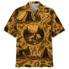Tent Camping Vintage Legend Art Hawaiian Shirt