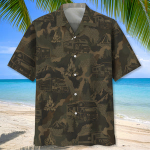 Class A Motorhome Camping Camouflage Hawaiian Shirt