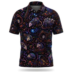 Midnight Opossum Neon Men Polo Shirt