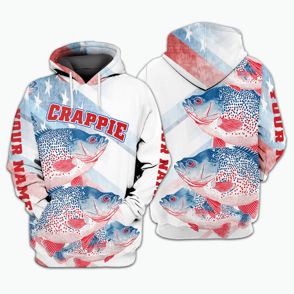 Custom Name Crappie Fish America All Over Print Shirt