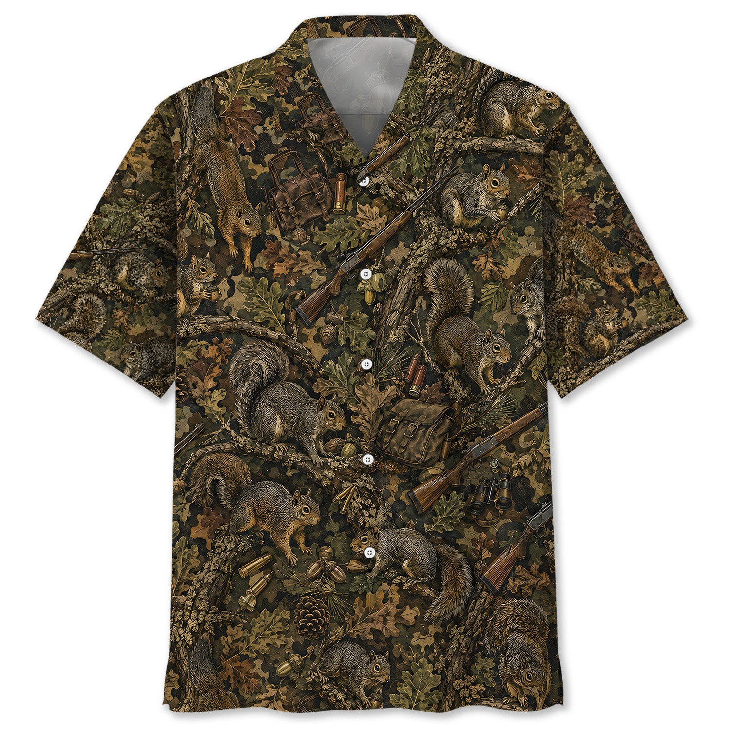 Vintage Squirrel Hunting Hawaiian Shirt