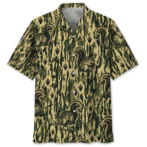 Squirrel Stripe Camouflage Hawaiian Shirt